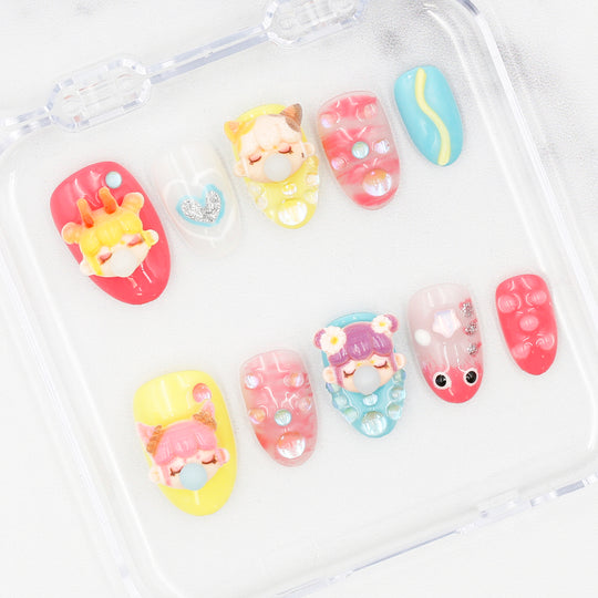 Bubble Dolls Press On Nails