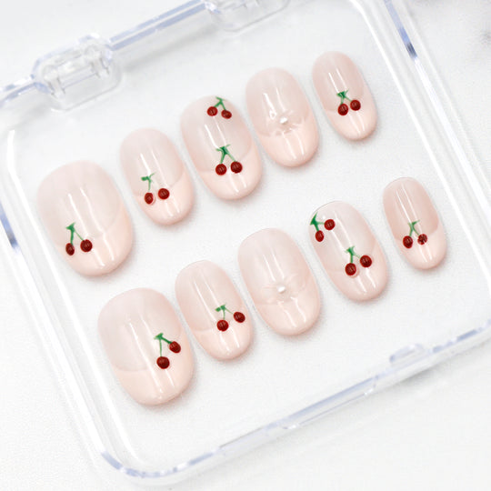 Cherry Ballet Press On Nails