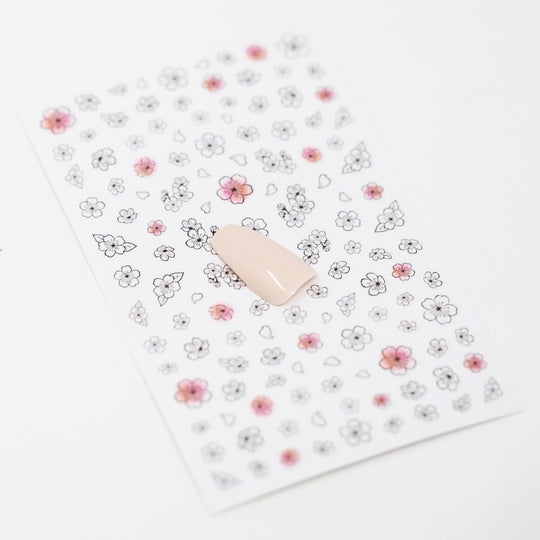 NAIL DECAL Floral Flower Plum Spring STICKERS 68