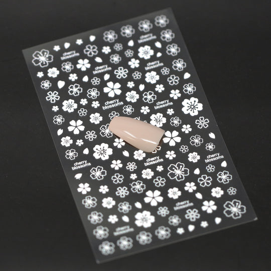 NAIL DECAL White Flower Floral STICKERS 82