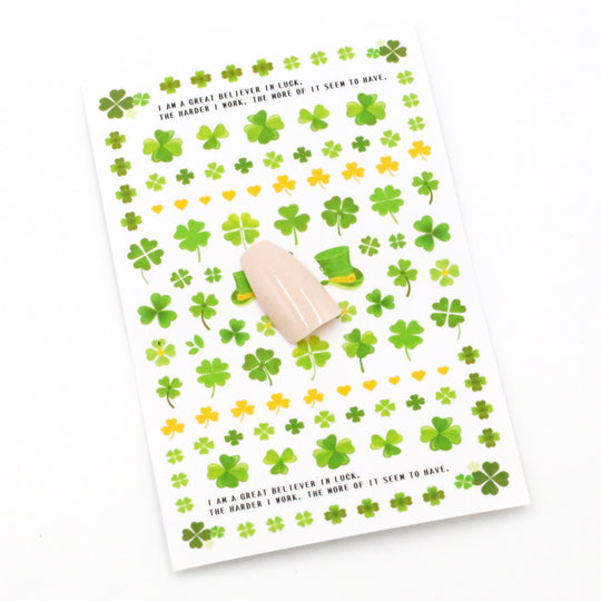 NAIL DECAL St. Patrick's Day Green Clover STICKERS 86