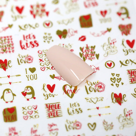 NAIL DECAL Love Valentine Hearts STICKERS 97