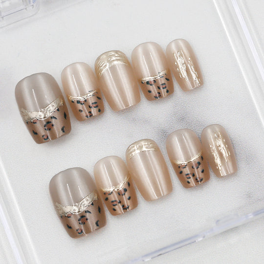 French Cheetah Press On Nails