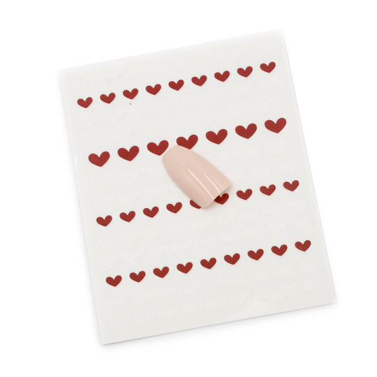 NAIL DECAL Hearts Red White Love Valentine STICKERS 105