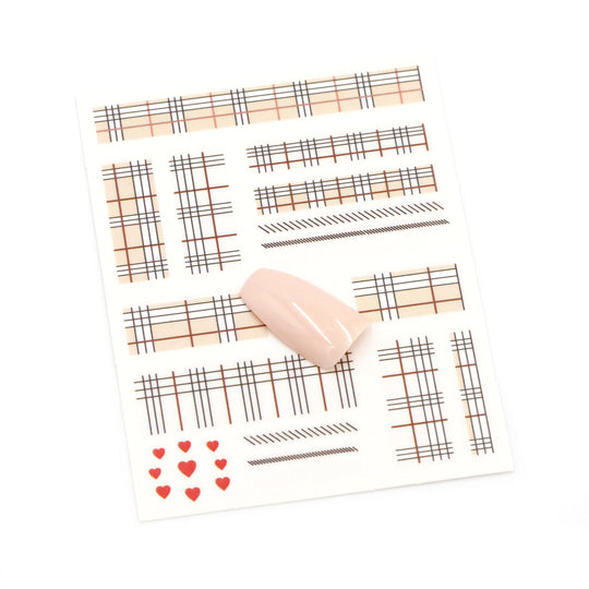 NAIL DECAL Gingham Checkers Tartan Plaid STICKERS 113
