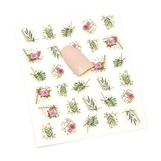 NAIL DECAL Gardenia Roses STICKERS 116