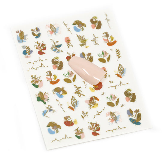 NAIL DECAL Fall Gold Leaves STICKERS 117