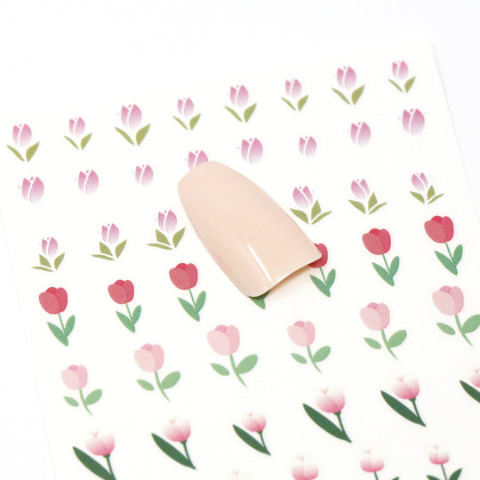 NAIL DECAL Spring Tulips STICKERS 120