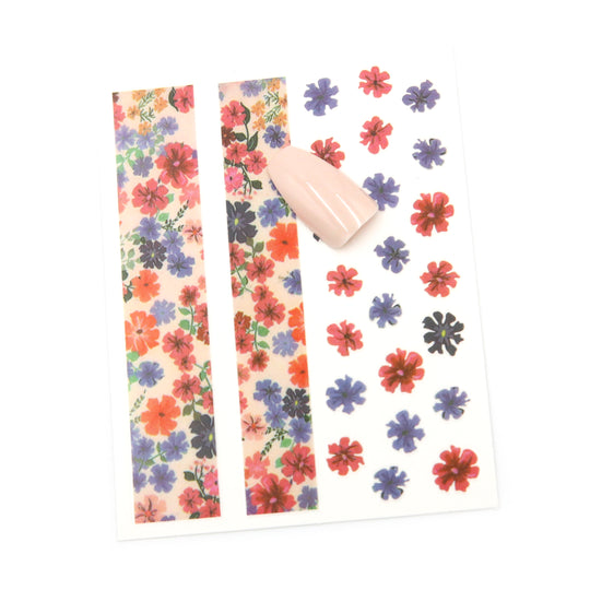 NAIL DECAL Flower Alpine Pink Purple Dianthus STICKERS 126