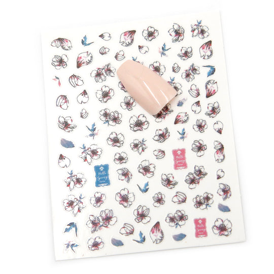 NAIL DECAL Spring Cherry Blossom Flower STICKERS 130