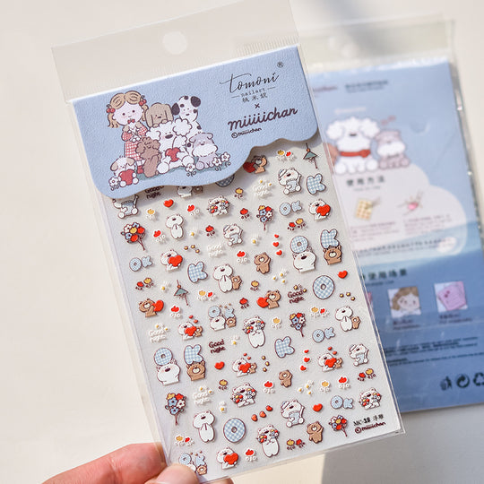 NAIL DECAL Tomoni x miiiiichan Cute Bears Stickers
