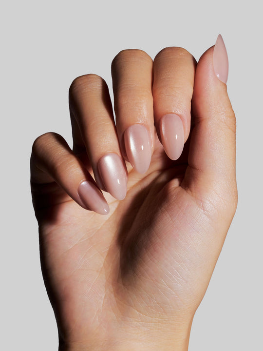 She Wears Crystals on Her Nails - Short Almond