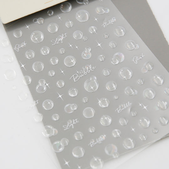 NAIL DECAL Tomoni Jelly Shell Light 3D Silver Bubble