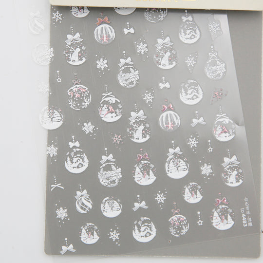 NAIL DECAL Tomoni Cute Shimmer Christmas Stickers #3