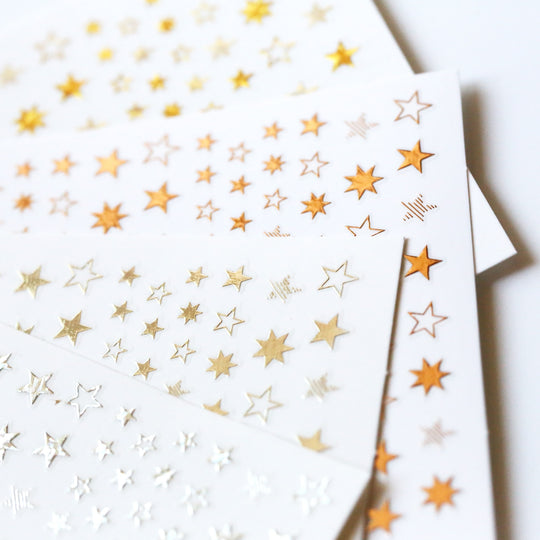 NAIL DECAL Gold Silver Rose Gold Yellow gold STICKERS 26 - SET of 4