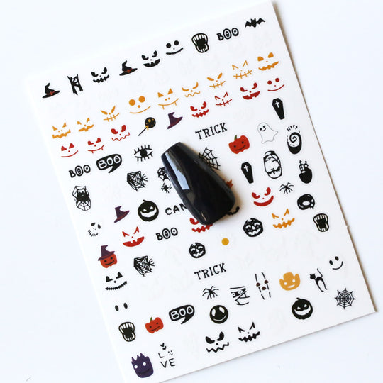 NAIL DECAL Halloween Witch Pumpkin Scary Ghost STICKERS 32
