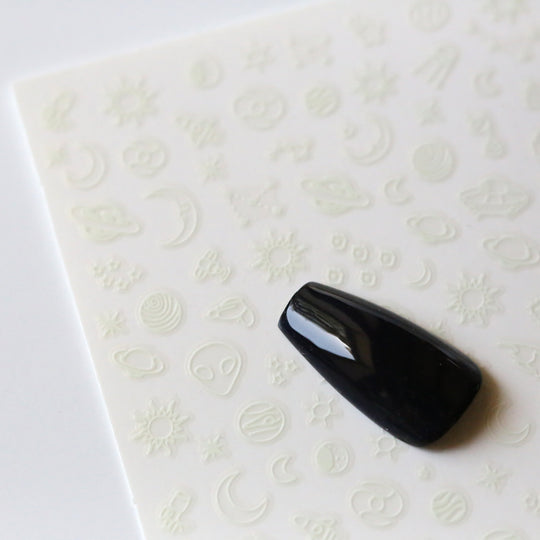 NAIL DECAL Alien Earth Galaxy Saturn Moon STICKERS 41