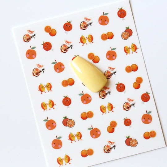 NAIL DECAL Orange Mandarin Fruits STICKERS 49