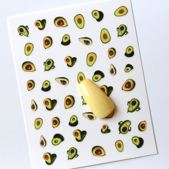 NAIL DECAL Avocado Fruits Vegetables STICKERS 50