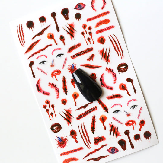 NAIL DECAL Halloween Blood Scary STICKERS 56