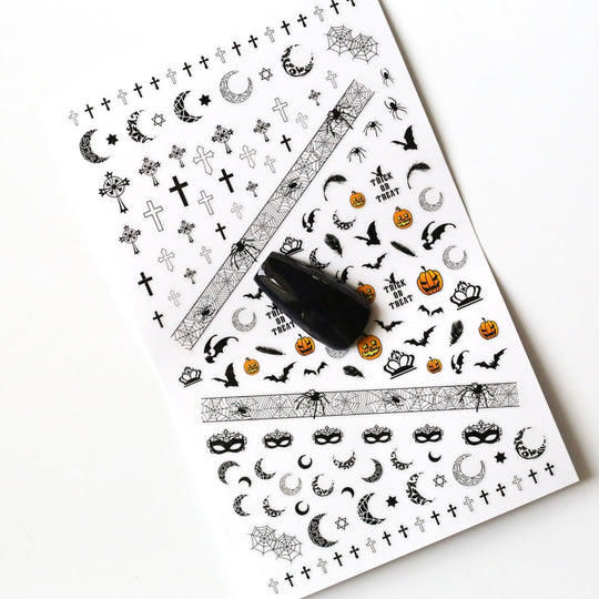 NAIL DECAL Halloween Cross Pumpkin STICKERS 59