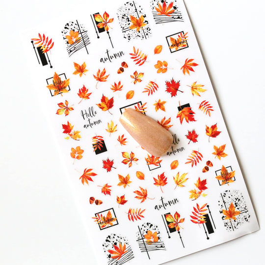 NAIL DECAL Fall Autume Maple Leaves STICKERS 65