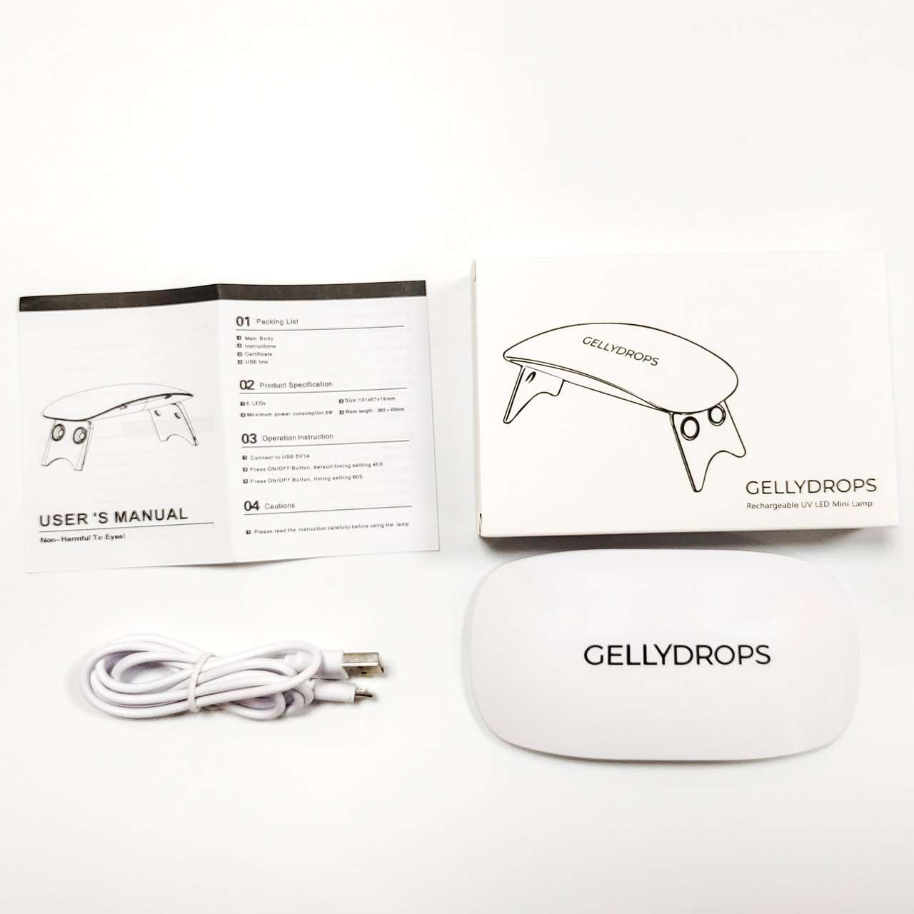Gellydrop rechargeable UV lamp is the size of a mouse.