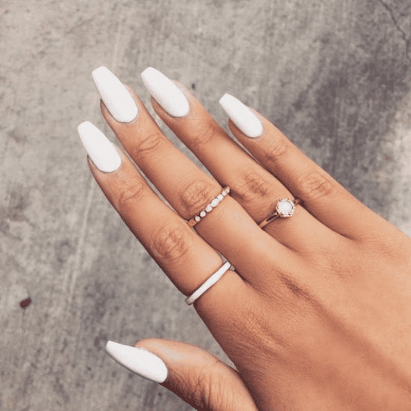 Pure white nails