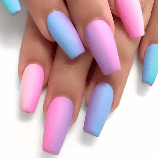 light blue and purple ombre nails