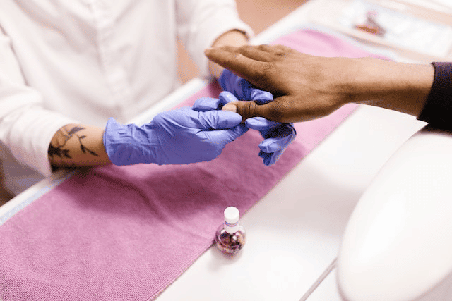 A manicure session