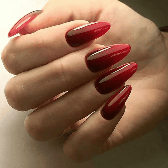 Red ombre nails