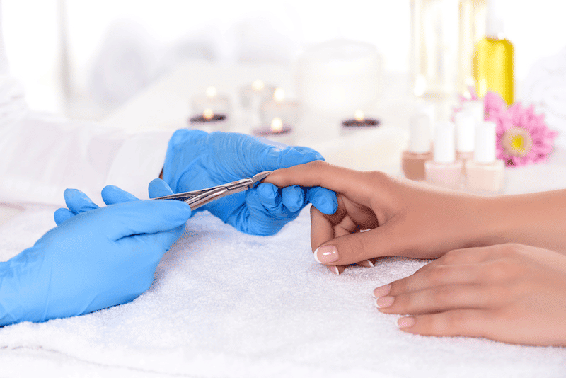 A manicure session
